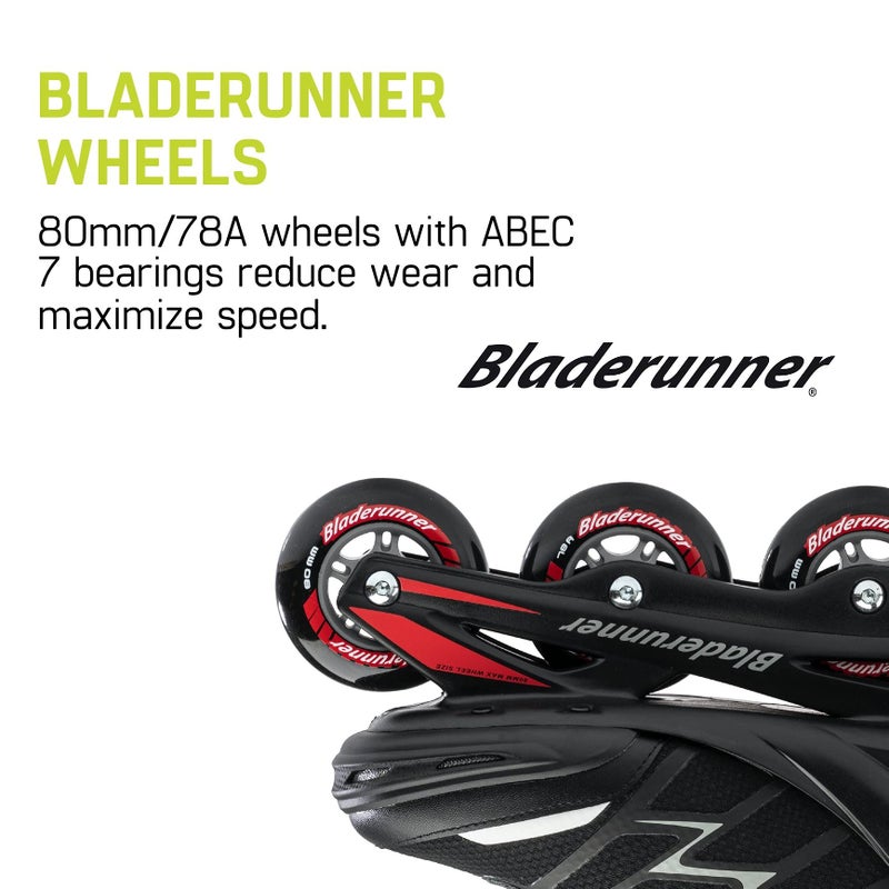 Bladerunner by Rollerblade Advantage Pro XT Men's Adult Fitness Inline Skate, Black and Red, Inline Skates,12 - Image 2